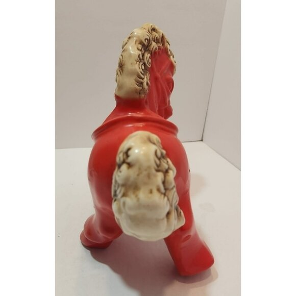 Vintage Shawnee Pottery Red Pony w/Curly Mane/Tail Planter 8" Tall by 9.5" Long - Picture 5 of 14